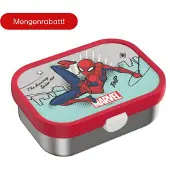 Mepal RVS bento lunchbox Campus - 750 ml - Broodtrommel met vakjes voor kinderen - Geschikt voor 4 boterhammen - Lunchbox RVS - Spiderman
