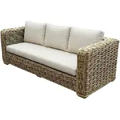 AVH-Collectie Nissah 3-zitsbank naturel rotan off-white kussens