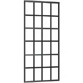 Shumee Schuifdeur met veiligheidsglas en aluminium frame, 90x205 cm, zwart