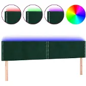 vidaXL Hoofdbord LED 200x5x78/88 cm fluweel donkergroen