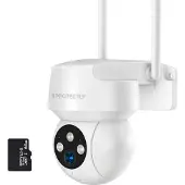 Protectly Beveiligingscamera Buiten - 3K - 5MP - WiFi - 64GB SD - Wit