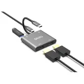 Siltcon Hub 4-in-1 USB-C - 2x HDMI 4K 60Hz - Spacegrey