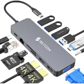 Siltcon Docking Station 13-in-1 - 2x HDMI 4K - RJ45 - 100W PD