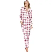 Pastunette Pyjama 'Rosewood Comfort' ecru / donkerrood