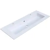 Arcqua Wastafel mira enkel 2 kraangaten 121x46x1.5 cm mat wit