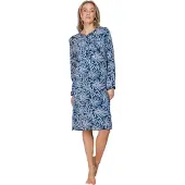 Pastunette Nachthemd 'Nordic Bloom' lichtblauw / donkerblauw