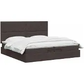 vidaXL Ottoman bed met matras, donkerbruin, 200 x 200 cm, gestoffeerd
