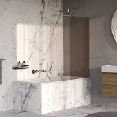 Brauer oblivion badwand 80x140 brons glas incl. Glascoating chroom