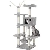 Famanu kraboom met speelhuis - Grote klimboom voor katten