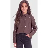 ONLY GIRLS Blouse 'KOGNew' bruin / wit