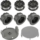 OEM 6 spoelen, 2 trimmerafdekkingen, trimmerdraadspoel, uitwisselbaar met reservespoel F016800570