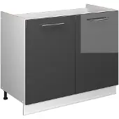Vicco Wastafelkast Fame-Line, Antraciet Hoogglans/Wit, 100 cm zonder werkblad
