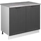 Vicco Wastafelkast Fame-Line, Donkergrijs/Wit, 100 cm, WB Marmer