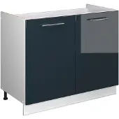 Vicco Wastafelkast Fame-Line, Donkerblauw hoogglans/Wit, 100 cm zonder werkblad