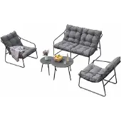 En.casa Tuinmeubelset Kivanta 5-delig donkergrijs []