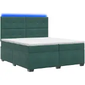 vidaXL Boxspringbed met matras, donkergroen, 200 x 200 cm, fluweel