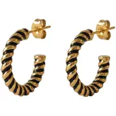 Purelei Oorbellen 'Twirl' goud / zwart