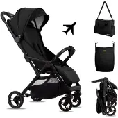 BabyLux Buggy Kinderwagen GIAU Reisbuggy met Ligfunctie, Kleur: Onyx