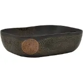 vidaXL Opzetwasbak rechthoekig 48x37,5x13,5 cm keramiek zwart