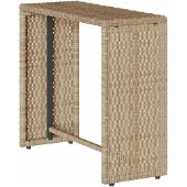 vidaXL 5-delige Tuinbankstel met kussens stapelbaar beige poly rattan