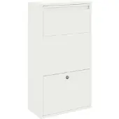 vidaXL Pakket Inwerpkoker met opslag Wit 44 x 22 x 82 cm Staal