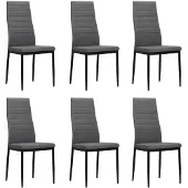 vidaXL Eetkamerstoelen 6 st stof lichtgrijs