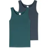 Schiesser Onderhemd ' 95/5 Multi ' donkerblauw / groen