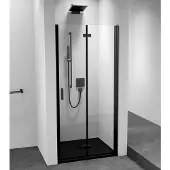 Hak Zoom Black Nis douchedeur 90cm, helder glas, rechts