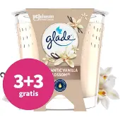Glade 3+3 gratis: Vegan Geurkaars Romantic Vanilla Blossom 100% Raapzaadwax 112 gr