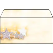Sigel Glitter Stars Enveloppen 11 x 22 cm Beige, zilver 50 Stuks