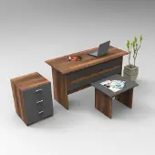 Skye Decor , Vo9-Ba, Kantoormeubelset, Notenhout, 100% melaminecoating op spaanplaat, 140 x 60 x 73,8 cm