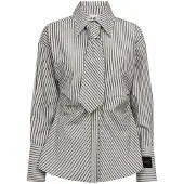Haute L'Amitié Dames Blouses Gemma Tie Stripe Shirt - Gebroken Wit - Maat M