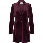 Helena Hart 7624 blazer tuxy velour burgundy