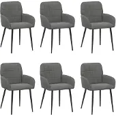 vidaXL Eetstoelen 6 st fluweel Donkergrijs 56.5 x 50 x 85 cm