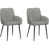 vidaXL Eetstoelen 2 st fluweel Lichtgrijs 56.5 x 50 x 85 cm