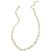 Yehwang Geometrische Schakelketting met Gestroomlijnde Cirkelhanger – RVS - Goud