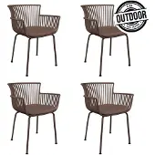 Kick Collection Set van 4 Kick tuinstoel Otis - Bruin - Kunststof - Verkrijgbaar in diverse kleuren