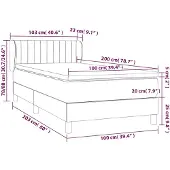 vidaXL Boxspring met matras stof blauw 100x200 cm