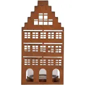 Clayre & Eef Waxinelichthouder Huis 10x10x20 cm Bruin Metaal