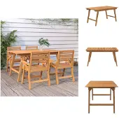 vidaXL Tuintafel 150x90x75 cm, massief acaciahout - Tuintafels