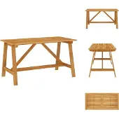 vidaXL Tuin-eettafel 140x70x73,5 cm, massief acaciahout - Tuintafels