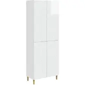 vidaXL Kast Set 2 st Hoogglans Wit Bewerkt hout