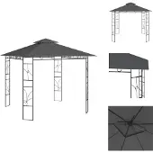 vidaXL Paviljoen 3x3x2,7 m, antraciet, 160 g/m² - Paviljoenen & feesttenten