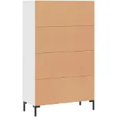 vidaXL Hoge kast 69,5x31x115 cm bewerkt hout wit