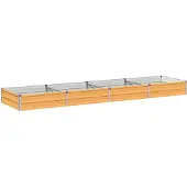 vidaXL Verhoogde Tuinbak Naturel 320 x 80 x 24 cm koudgewalst staal