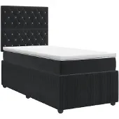 vidaXL Boxspringbed met matras Zwart 80 x 200 cm Fluweel