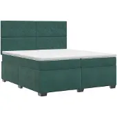 vidaXL Boxspringbed met matras Donkergroen 200 x 200 cm Fluweel