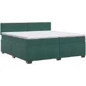 vidaXL Boxspringbed met matras, donkergroen, 200 x 200 cm, fluweel