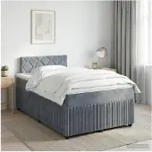 vidaXL Boxspringbed met matras Donkergrijs 120 x 200 cm Fluweel