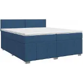 vidaXL Boxspringbed met matras met hoofdeinde Blauw 200 x 200 cm Stof